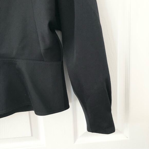 Louis Feraud Black Wool Vintage Puffed Cinch Sleeve Peplum Short Blazer Jacket 8 - Picture 10 of 14